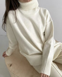 Turtle Neck Cashmere Winter Sweater Women 2021 Elegant Thick Warm Female Knitted Pullover Loose Basic Knitwear