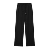 New Solid Color Elastic Waist Wide Leg Trousers 9929140-Outfit