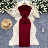 Fongt Royal Sister Dress Goddess Fan Temperament Heart Folds To Receive The Waist Thin Long Bag Of Hip Skirts