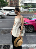 Fongt Xixi 2025 Spring And Summer New Slim Temperament Designed Solid Color Slender Suspension Slings Small Vests Women's 89273