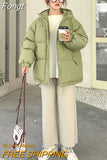2023 Women Short Jacket Winter Thick Hooded Cotton Padded Coats Female Korean Loose Puffer Parkas Ladies Oversize