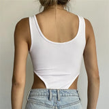 Fongt Summer New Women's Fashion Sexy Back Slim Versatile Temperament Pure Color