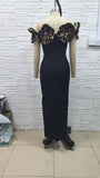 Red Fashion Big Flower Body Sleeveless Tight Casual Long Banded Dress Evening Dress Women's