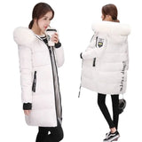 2024 Cotton-Padded Clothes Female Long Style Slim Thin Cotton Coat Big Size Big Wool Collar Thick Large Size Cotton-Padded Jacket Tide-Outfit