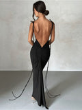Bodycon Dress Spaghetti Strap Backless Sexy Maxi Dress Summer Elegant Party Wedding Evening Long Dresses for Women