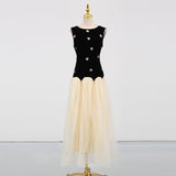 Fongt Design Dress Women 2025 Summer New Elegant Wind Nail Design Feel Sleeveless Body