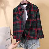 Blouses Shirts Tunic Womens Tops And Blouses 2020 Womenswear Long Sleeve Clothing Button Up Down Plaid Good Quality