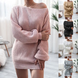 Long Sleeve Shoulder Casual Loose Knitted