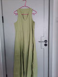 Spring V-Collar Sleeveless Dress Avocado Dress 1232650001-Outfit