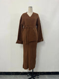 Fongt 2025 New Southeast Asian Women's Knitted Sweater With A Dress Dress Suit