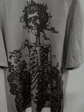 Men's Rose Skull Print Tee-Outfit