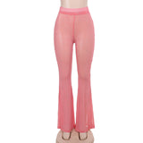 Summer New Internet Celebrity Street Leisure Lightweight Net Perspective Highlight Long Trousers-Outfit