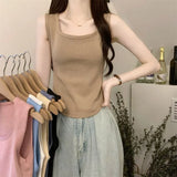 Temperament Fish Bone Vest Women's Summer New Slings Wearing French Slimming Inside And Fashionable Sleeveless Top