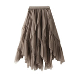 Fongt Yarn Skirt Half-Dress Woman 2025 High-Waisted Small Net Yarn Skirt Skirt Dress D8808