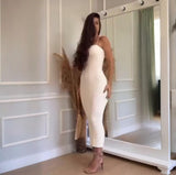 Fongt Summer New Knitted Sexy Coloring Fashion Holiday Beach Long Dress Women's Dress