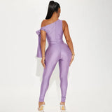 Fongt Women's Summer New One-Shoulder Sexy Kinestic Asymmetrical Tight