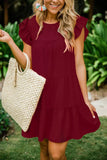 Fongt Wishebay Summer New Hot Selling Lotus Leaf Sleeves Folded Dress Women's Clothing