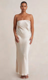Satin Tube Maxi Dress-Outfit