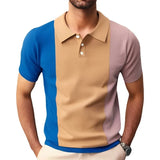 Fongt Men's Summer Collidered Men's Knits Short Sleeve Business Polo
