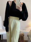 Autumn High Quality Knitting Suit Women New Long Sleeve Round Collar Two Piece