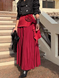 Fongt Skirt 2025 Autumn And Winter New Ocean Gas Folding Small High-End Rose Half-Body Skirt Women