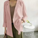 Fongt And Long Loose Chiffon Small Suit Female Chic Summer White Suit Large Size Sunscreen Clothing Thin Coat Air Conditioning Shirt-Outfit