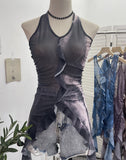 Vintage 2024 New Personality Tie Hottie Wind Hanging Sleeveless Top Ribbon Vest