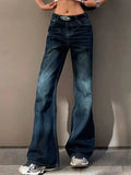 Vintage Washed Distressed Flare Jeans-Outfit