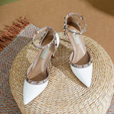 Fongt High Heels Women's Fine Heel 2025 New Cut Men's Dress Willow Pointed One-Word With Buckle Head Sandals
