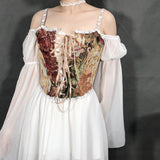 Fongt And Winter New Women's Style French Retro Oil Style Sling Vest Fish Bone Shaping Body With Corset