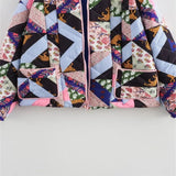 Fongt Autumn And Winter New Women's Retro Printing Loose Leisure Long Sleeve Pocket Decorative Cotton Coat