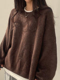 Oversized Split Hem Pullover Sweater-Outfit