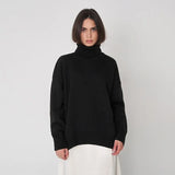 Women Turtleneck Sweater Knitted Oversized 2022 Autumn Winter Thick Warm Pullover Tops Ladies Casual Loose Female Pull