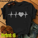 Summer Juicy Diamonds Print Tshirt Women Round Neck Short Sleeve Top Female Pattern Harajuku Tshirt 2022 New