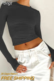 Women Long Sleeve T-Shirts Spring Autumn Slim Fit Casual Pullovers Female Streetwear O Neck Base Tops Tees Y2K Clothes T