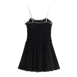 Spring Style Small Bow Decorated With Texture Slim Suspender Dress 7200304-Outfit