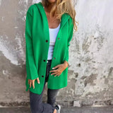 Fongt 2025 New Hot Fashion Long-Sleeved Solid Coat Women's