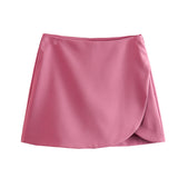 New Solid Color Fashion Style Short Style Four-Sided Bouncy Skirt Pants-Outfit
