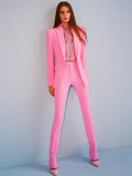STREET Newest 2022 Fashion Designer Runway Suit Set Women Single Button Slim Fit Blazer Pencil Pants Suit