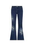 Star Embroidered Flare Jeans-Outfit