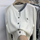 Fongt And Autumn New Korean Version Gentle Wind Knitting Cardigan Female Cloth Long Sleeve Bottom Jacket Foreign Style Loose-Outfit