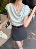 Fongt Price Does Not Return] Xiu Xixi 2025 Summer New T-Shirt Chindover T-Shirt Top Women 89329
