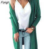 Jacket Autumn and Winter New Double Pocket Medium Length Knitted Cardigan Sweater Women Cardigan Women Knitted