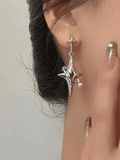 Galactic Star Charm Earrings-Outfit