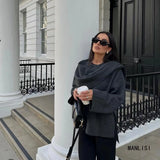 Fongt New Women's Dress With Asymmetrical Scarf Short Knitted Coat