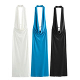 Fongt Summer New Women's Dress Drape Hanging Neck Show Back Sexy Dress Female 8342364-Outfit