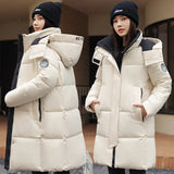 [] Bread Clothes Down Cotton-Padded Jacket Cotton Female Winter Coat Long Warm Thick Cotton-Padded Jacket-Outfit