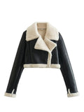Fongt Winter New Y2K Women's Collar Fur All-In-One Double-Sided Short Jacket Jacket