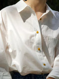 Fongt 2025 New Women's French Retro White Shirt Loosely Set High-End Small Long-Sleeved Shirt