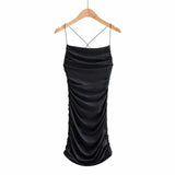 Ruched with Cross Straps Back Mini
